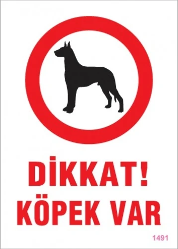 Uyarı Levhaları ''Dikkat Köpek Var'' Pvc 25*35