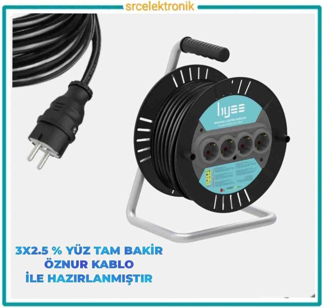 4 Lü Makarali (10 Ile 30 Metre) Arası 3x2.5 Yüzde Yüz Tam Bakir lu Seyyar Uzatma .