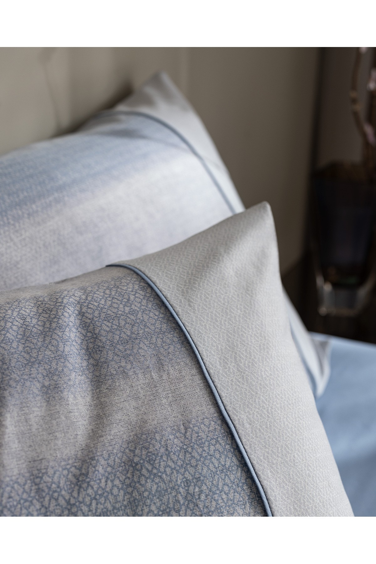 Candide King Size %100 Pamuk  Crep Baskılı Nevresim Takımı - Mavi