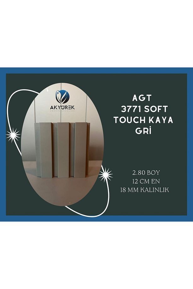 Akyürek Lb 3771 Model Soft Kaya Gri Renk Dekor Profil Duvar Kaplama Panel Lambri
