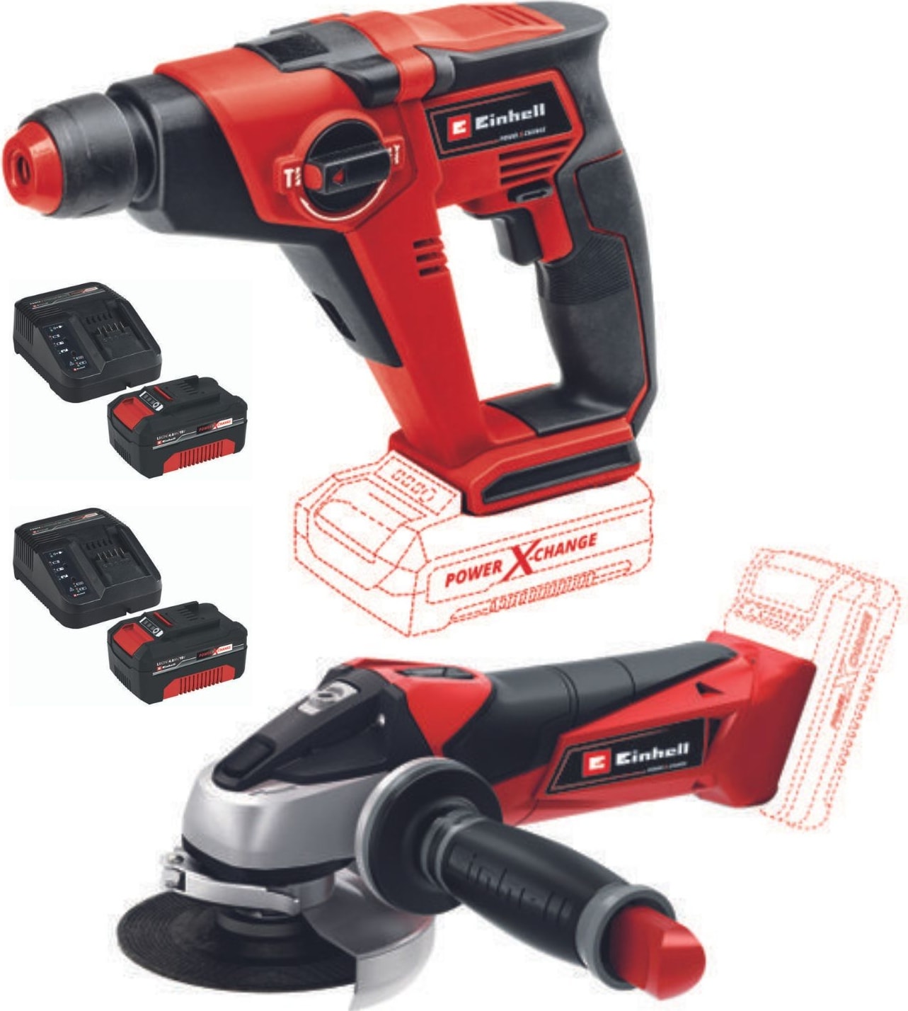 EİNHELL Te-Hd 18/12 Akülü Vidalama Matkap Te-Ag 18/115 Akülü Avuç Taşlama 2X4.0AH Starter Kit Set
