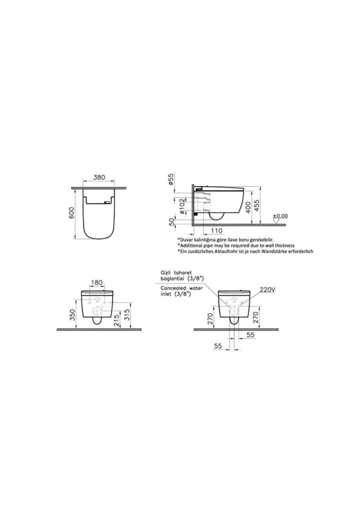 Asma Klozet, Metropole V-Care, Akıllı, Rim-ex , Basic, Yeni Seri, 5674B003-6193