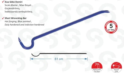Sk 6000 Kısa Sökü Demiri - 1200 Gr, 61CM