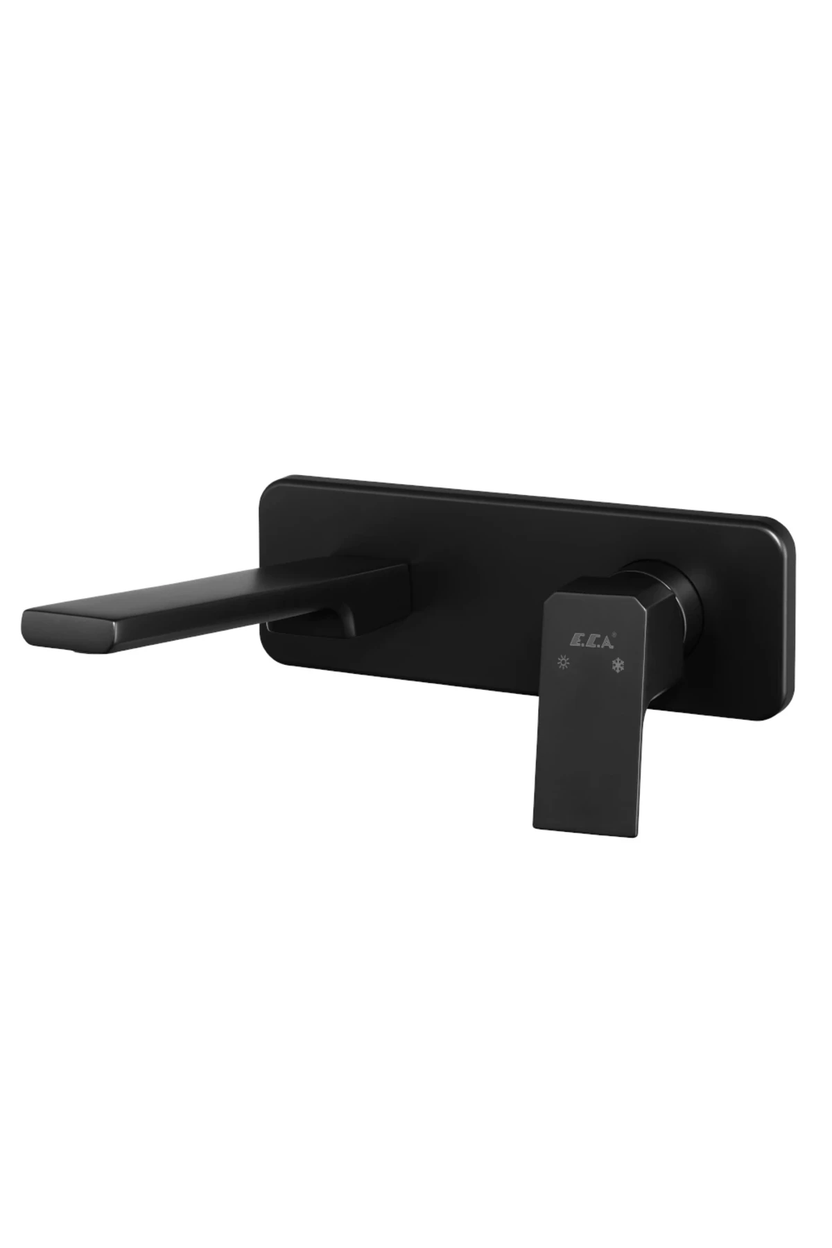 Tiera Ankastre Lavabo Bataryası Sıva Üstü Tek Rozet Mat Siyah