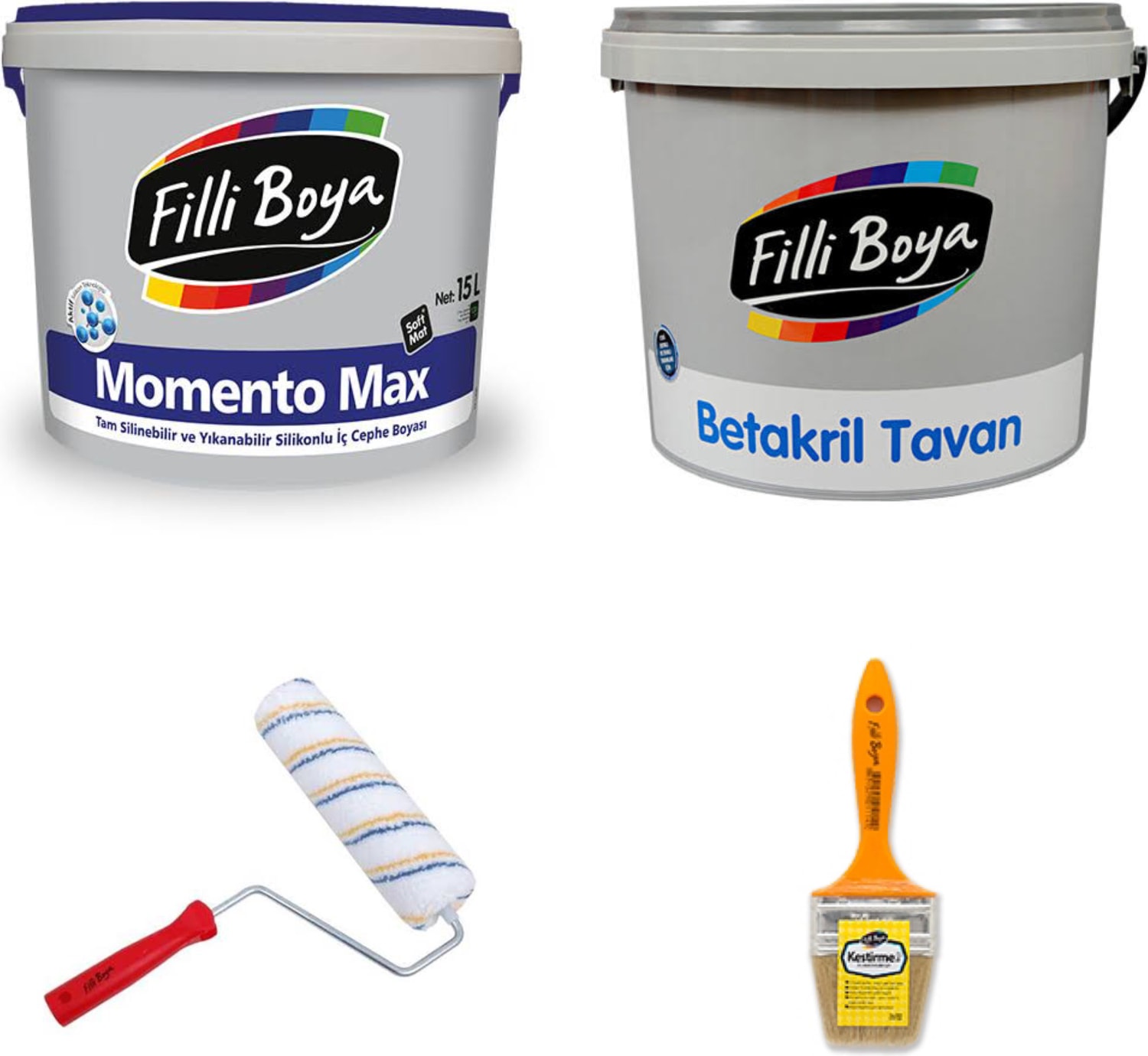 Momento Max Silikonlu Iç Cephe Boyası 15 L. + Tavan Boyası 17,5 kg + Set