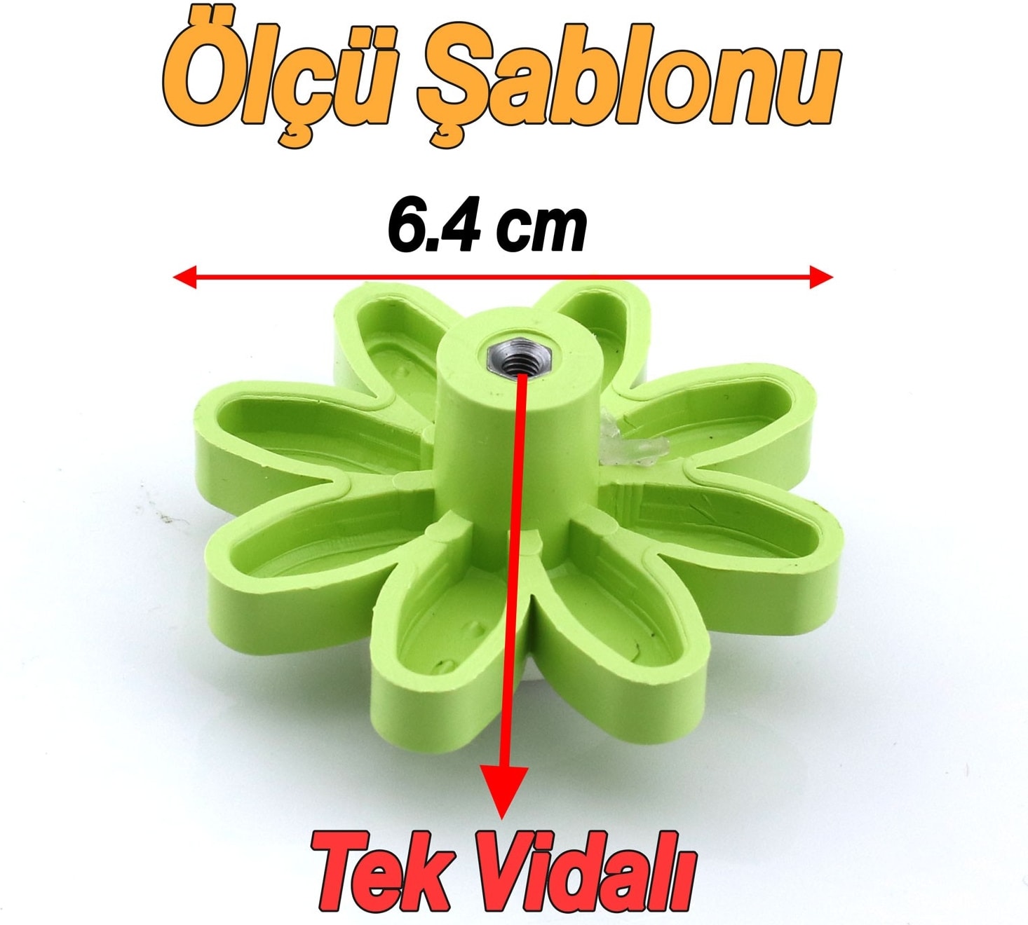 Plastik Papatya Kulp 10 Adet Yeşil Mobilya Çoçuk Odası Kız Erkek Dolap Kapak Kulpu Çekmece Kulbu