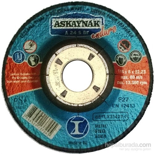 ASKAYNAK  Enduro 115 X 6.0 Metal Taşlama Taşı Bombeli