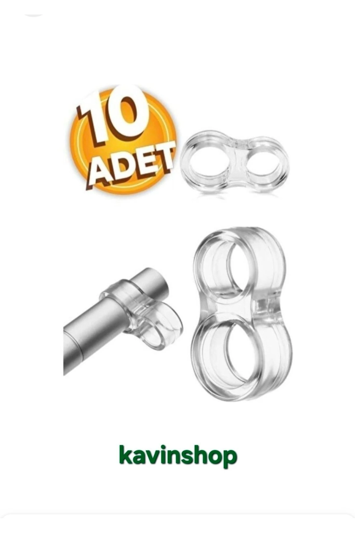 Silikon 10'Lu Kapı Koluna Takılan Stoper - Silikon Kapı Pencere Kolu Tamponu 10 Adet