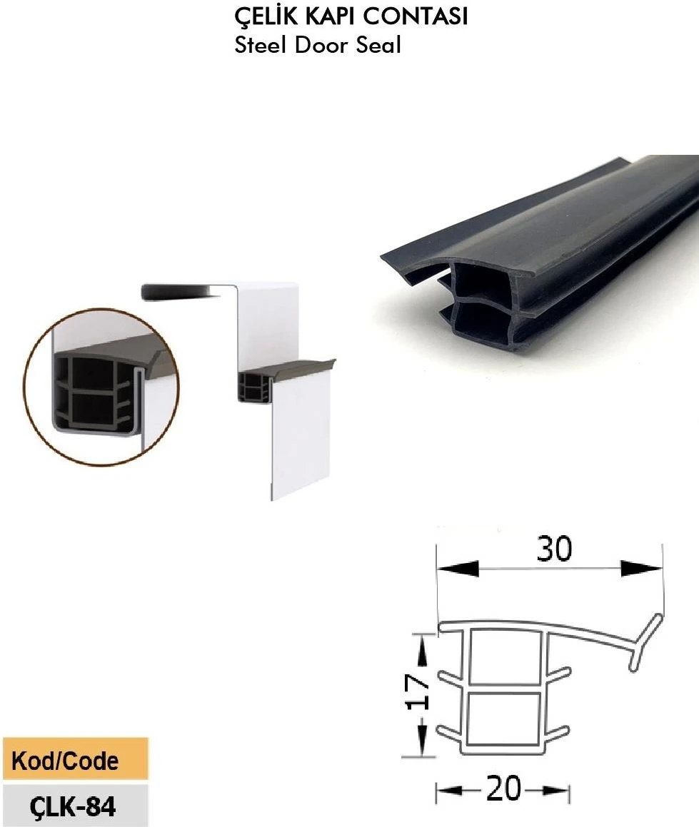 Çelik Kapı Fitili Çelik Kapı Contası 6 Metre Siyah