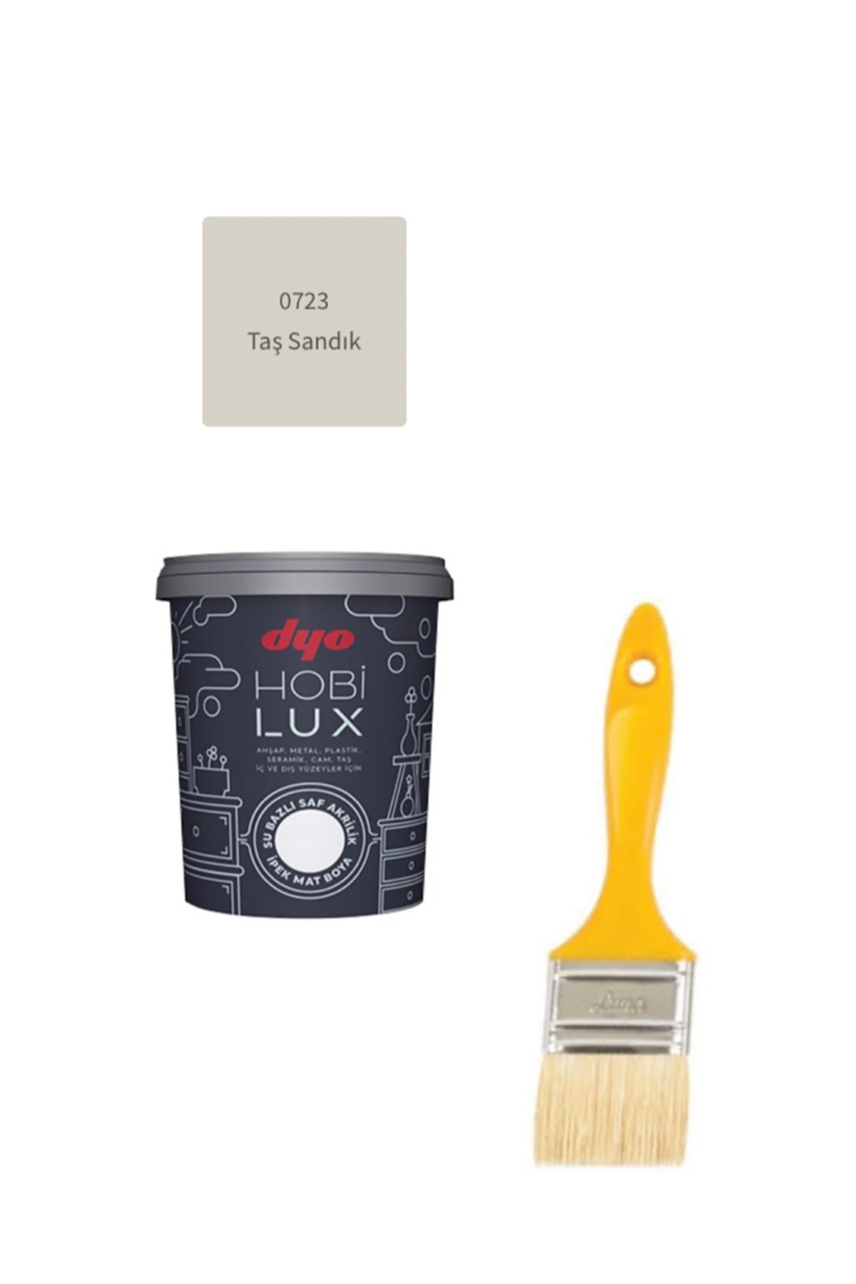 Dyo Hobilux Akrilik Ipek Mat Boya + 2 No Kestirme Fırça