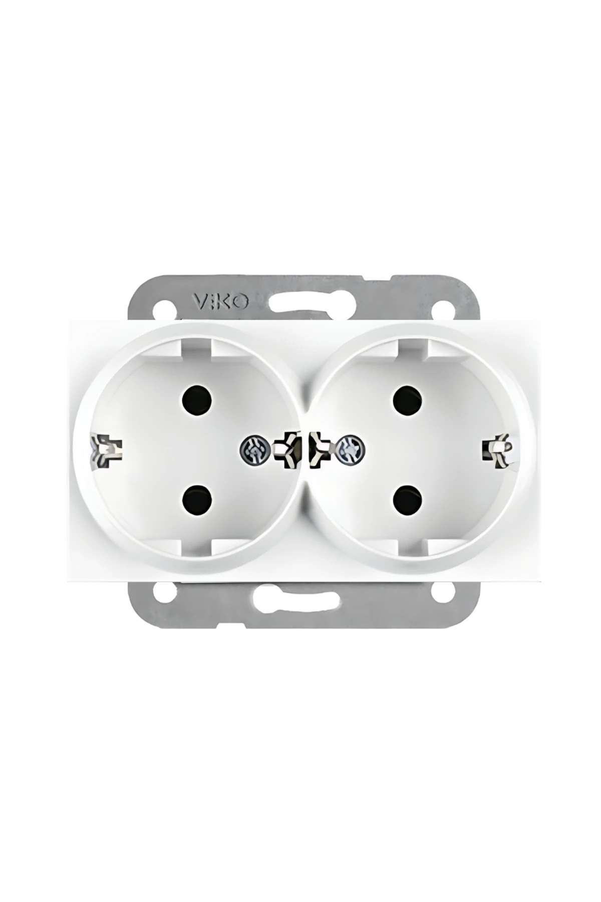 Karre Ikili Priz – Beyaz, Çerçevesiz, Şık Ve Dayanıklı Tasarım