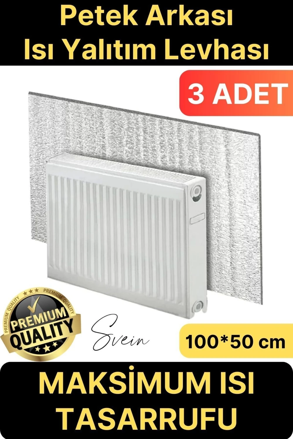 3 Adet Petek Arkası Isı Yalıtım Levhası Radyatör Izolasyon Kalorifer Ev Ofis Tasarruf Arkalığı