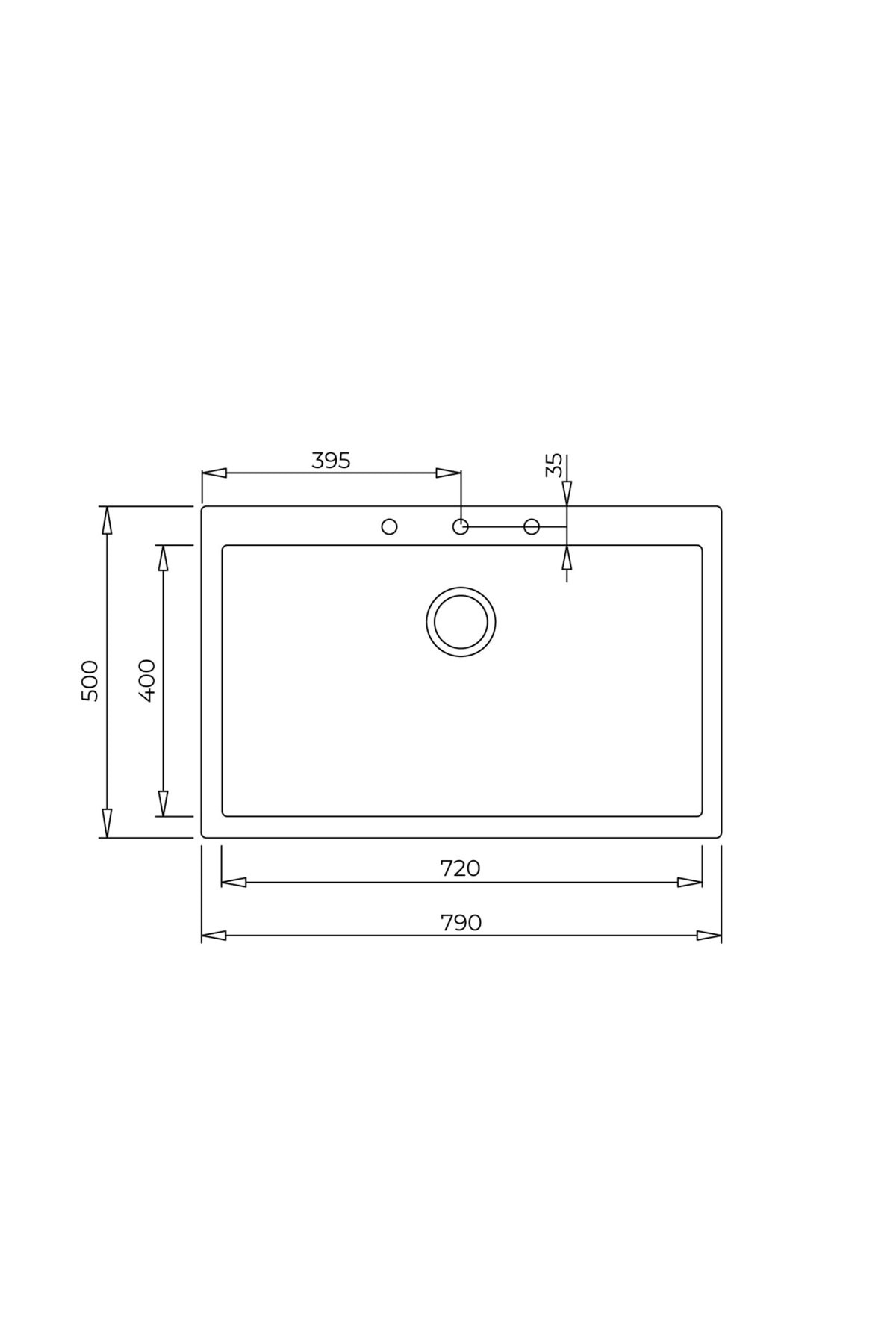 Forsquare 72.40 Tg Stone Grey Granit Eviye