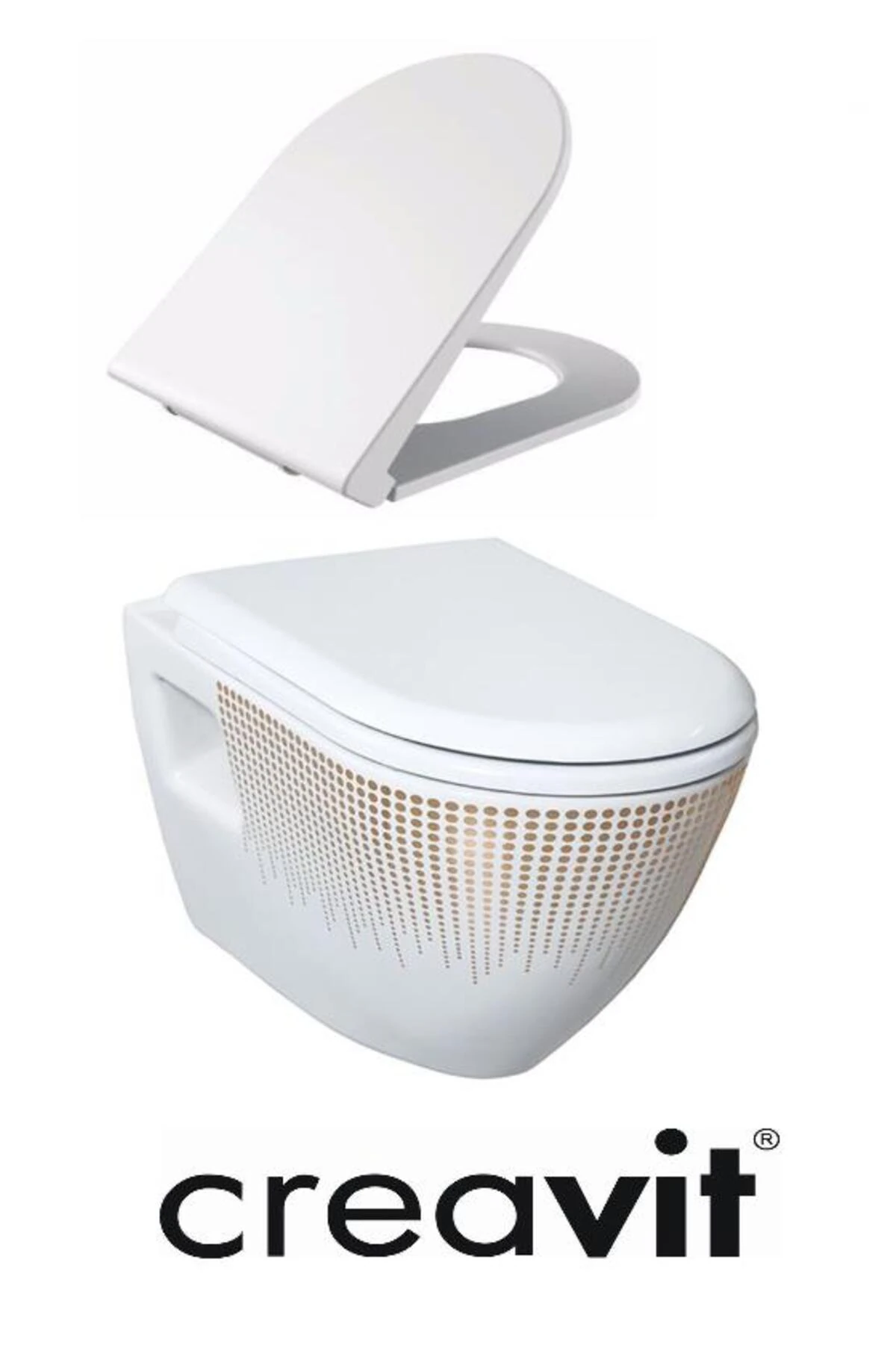 TP325.000T0 Asma Klozet Altın Nokta Dekorlu