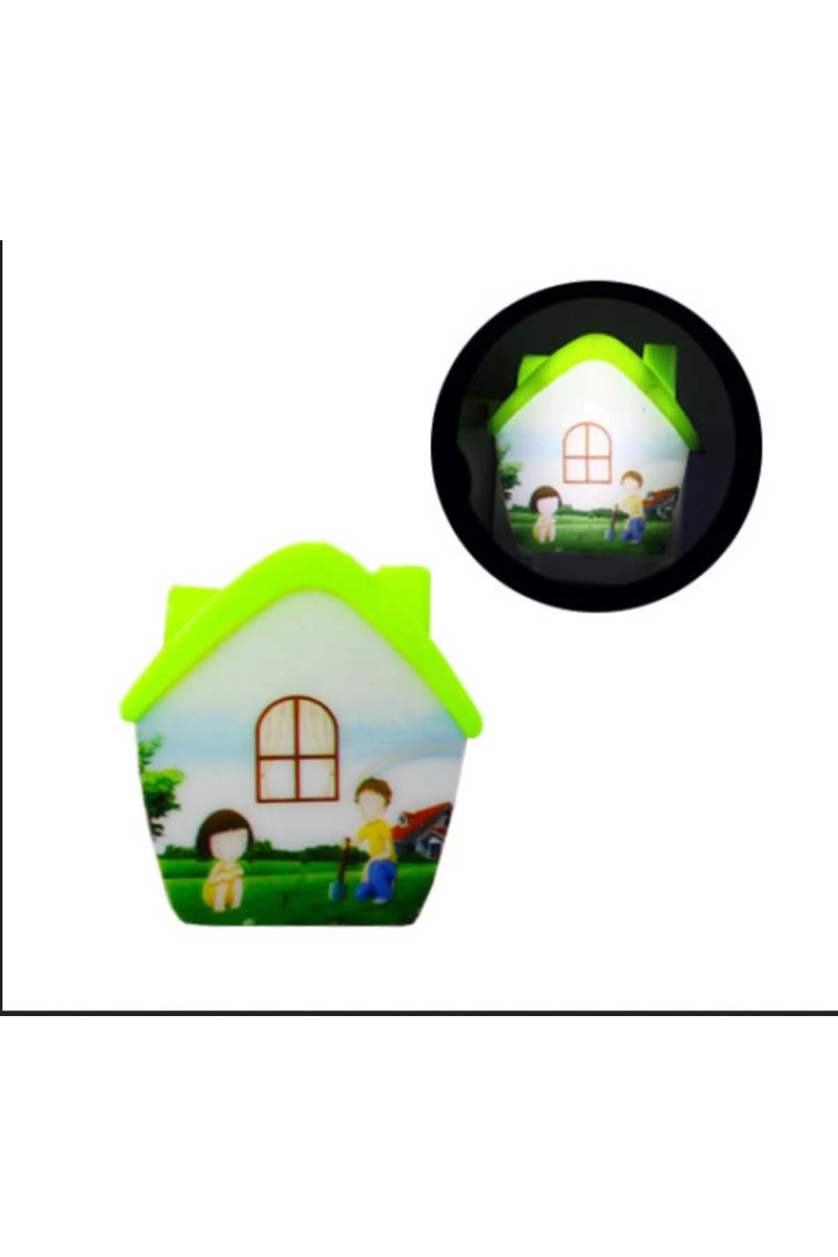 Ev Temalı Gece Lambası Led Işıklı Prize Takılabilir Anahtarlı Gece Lambası