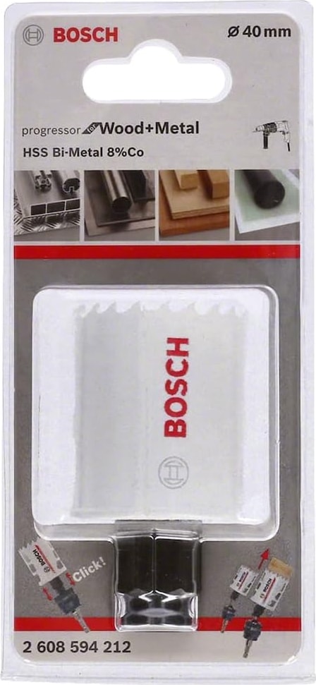 BOSCH Professional Accessories Delik Testeresi Progressor For Wood & Metal (Ahşap ve Metal, Ø 40 Mm, Matkap Aksesuarı)