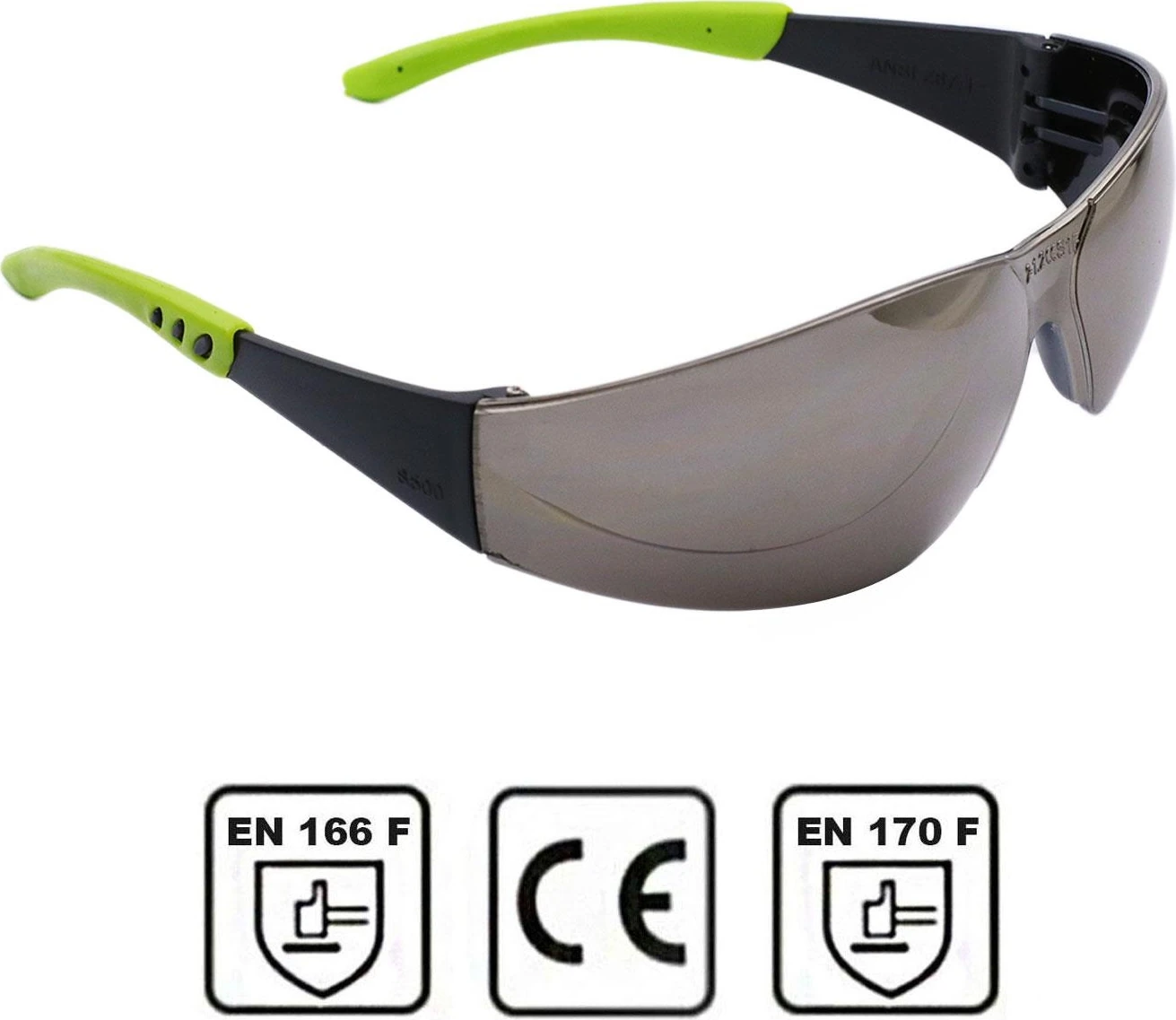 Iş Güvenlik Gözlüğü Antifog Buğulanmaz Koruyucu Çapak Gözlük S500 Gümüş