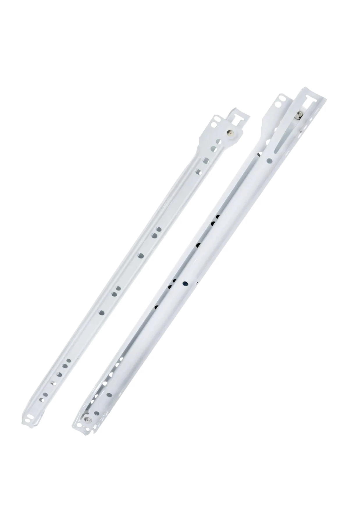 Beyaz Metal Çekmece Rayı Tekerlekli Mobilya Dolap Çekmece Rayı(BEYAZ)(45CM)(1 TAKIM)(METAL)