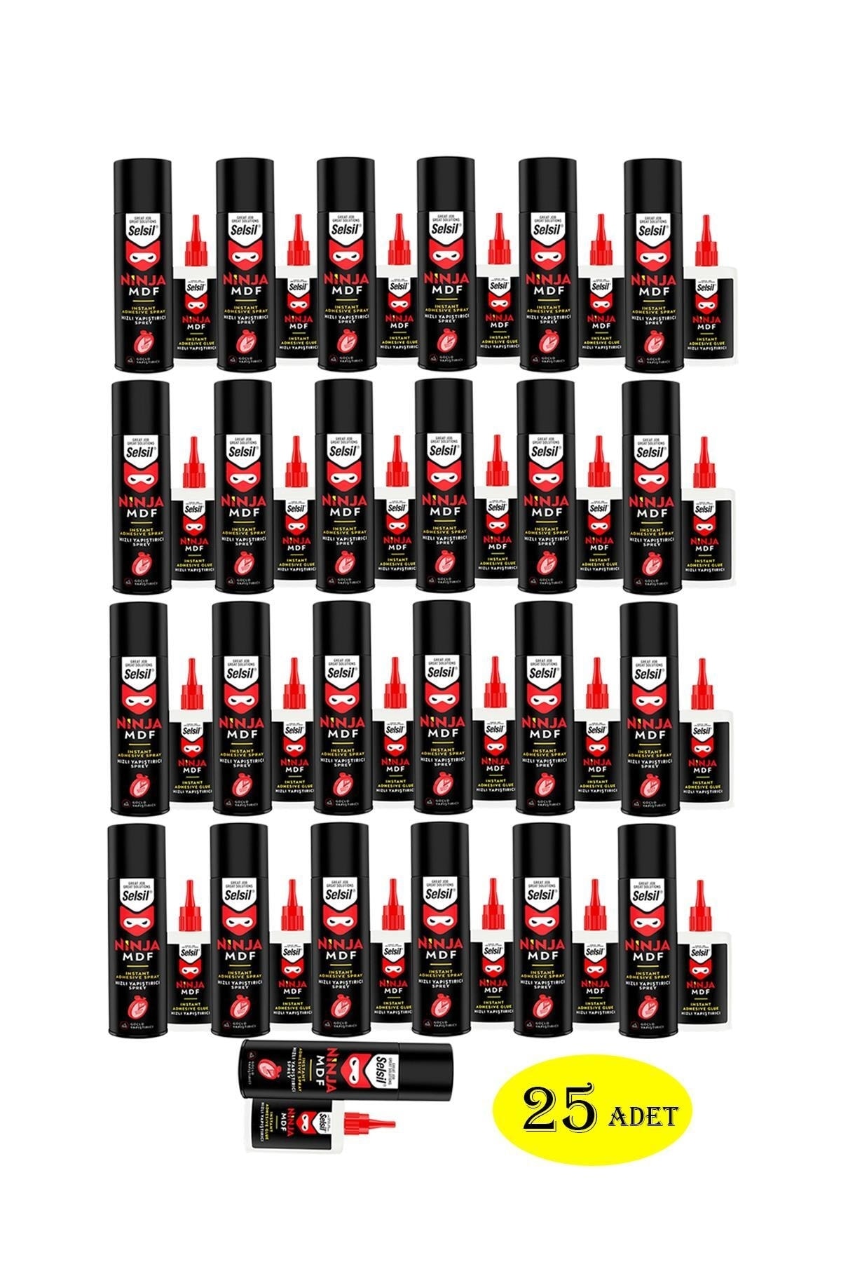 Ninja Mdf Hızlı Yapıştırıcı 25 Adet 200 Ml+50 Gr (1 Koli)