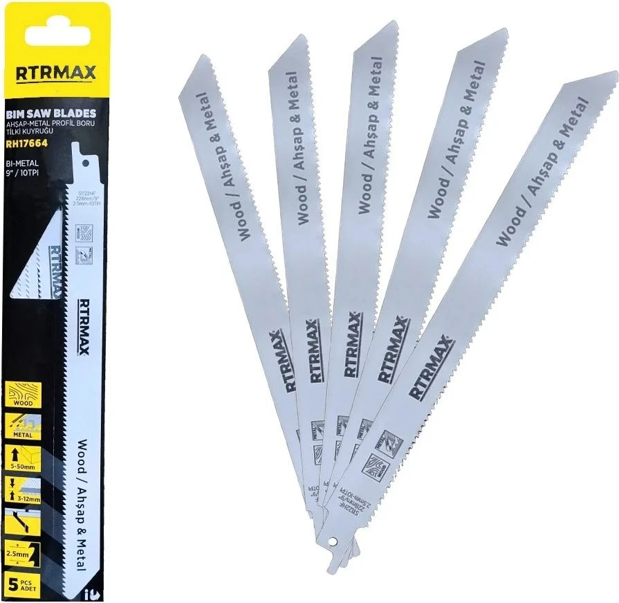 RH17664 Ahşap-Metal Profil Boru 225MM Tilki Kuyruğu - S1122HF 5’li Paket