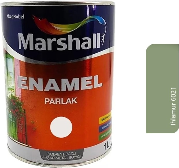 MARSHALL Enamel Sentetik Parlak Yağlı Boya 1 Litre Ihlamur 6021