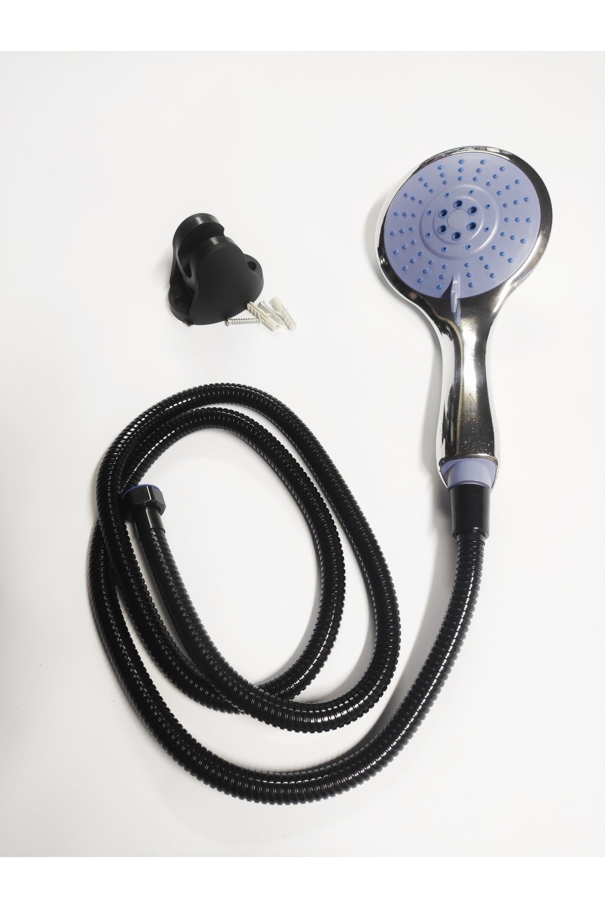 Fonksiyonlu Banyo Duş Başlığı 150 Cm Siyah Duş Hortumu Ve Siyah Mafsal Set