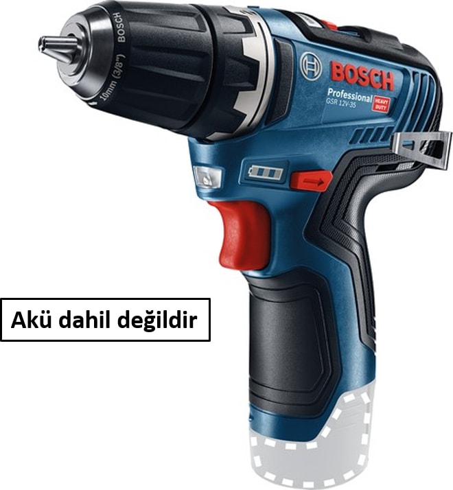 BOSCH GSB 12V-30 (Solo) Akülü Darbeli Delme/Vidalama Makinesi (Akü ve Şarj Cihazı Dahil Değildir)