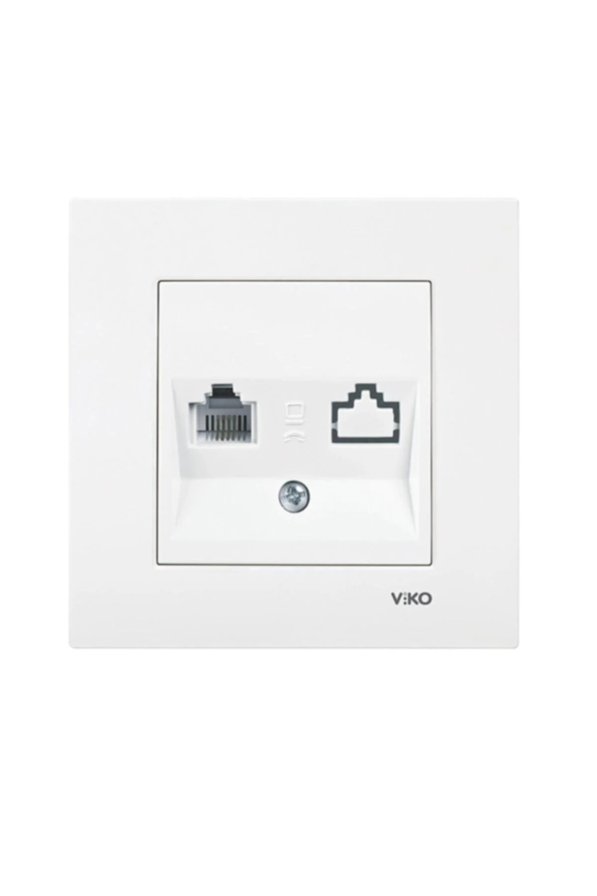 Karre Seri Beyaz Renk Tekli Numeris Rj11 Telefon Prizi Cat 3 Çerçeve Dahil 3 Adet