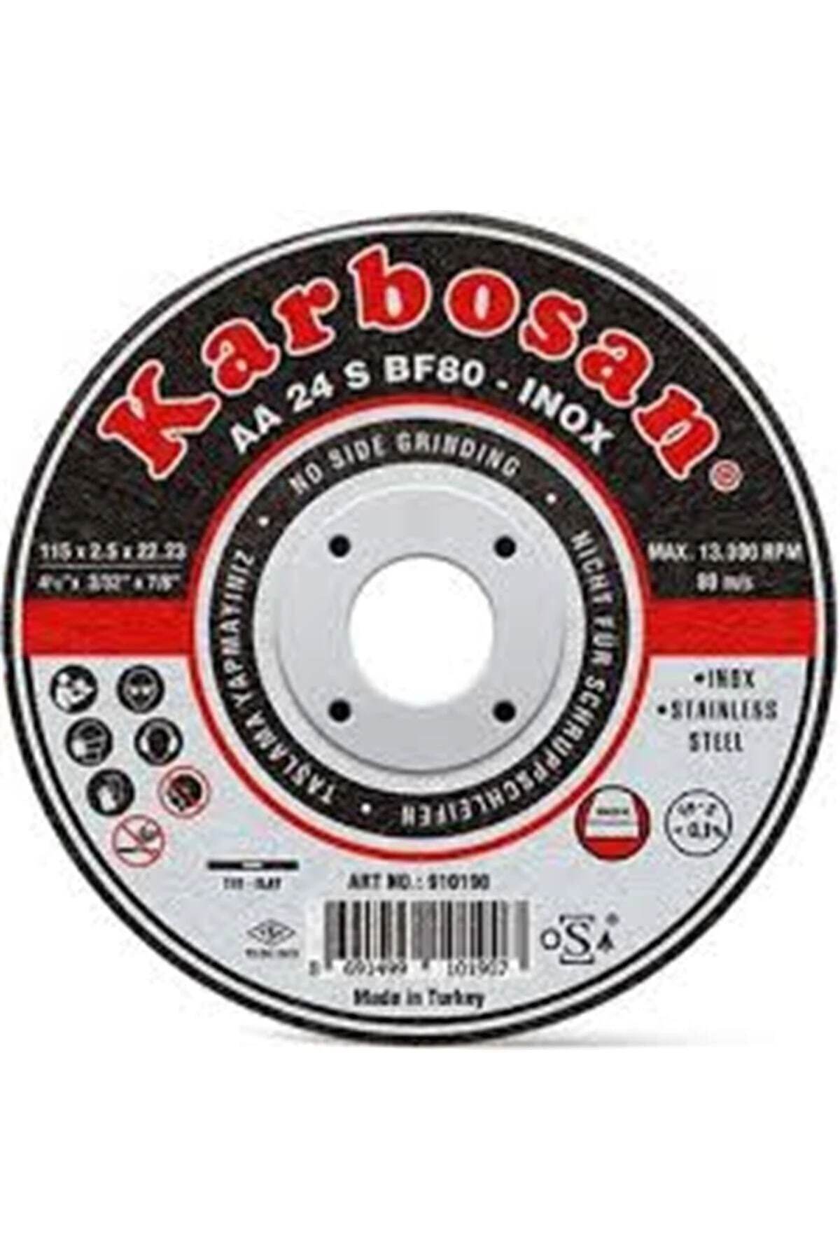 Karbosan İnox Kesici, Paslanmaz Spiral Taşı, 115