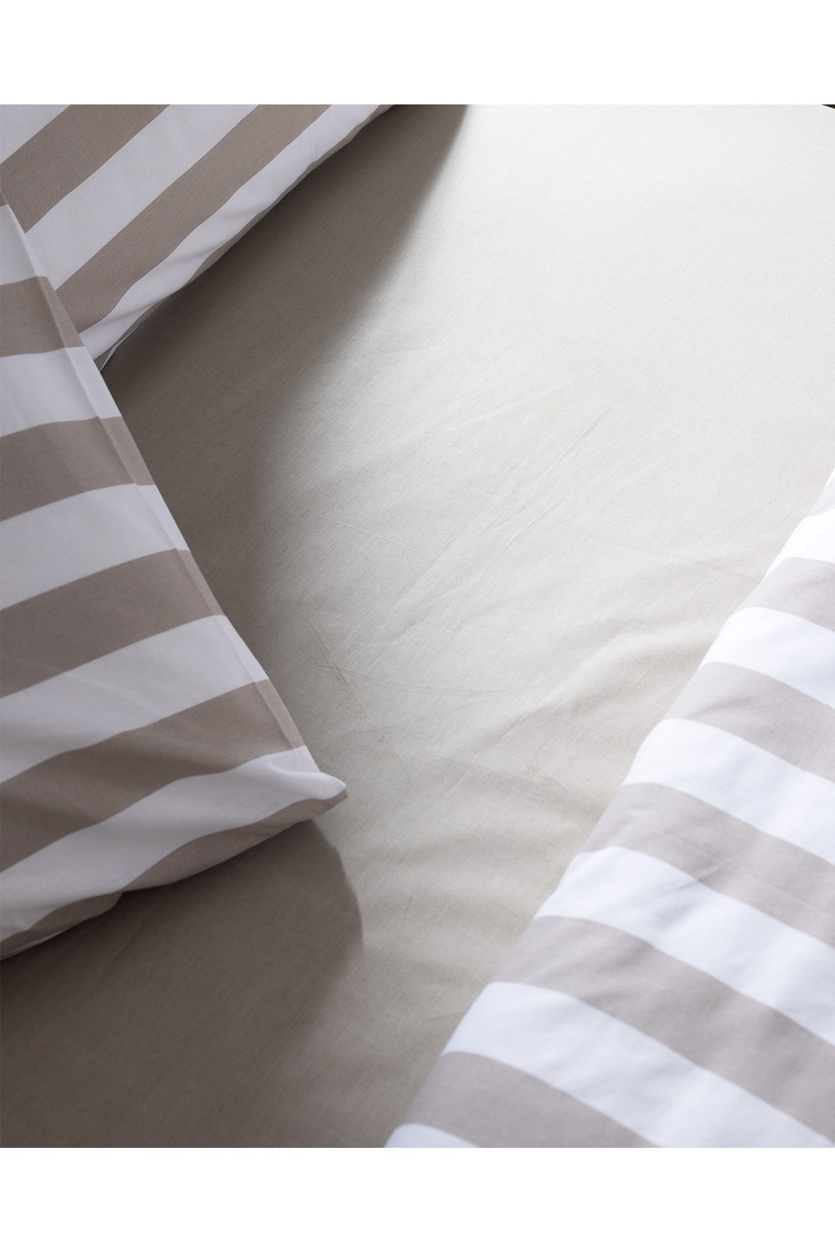 Avignon King Size %100 Pamuk Ranforce Baskılı Nevresim Takımı - Bej