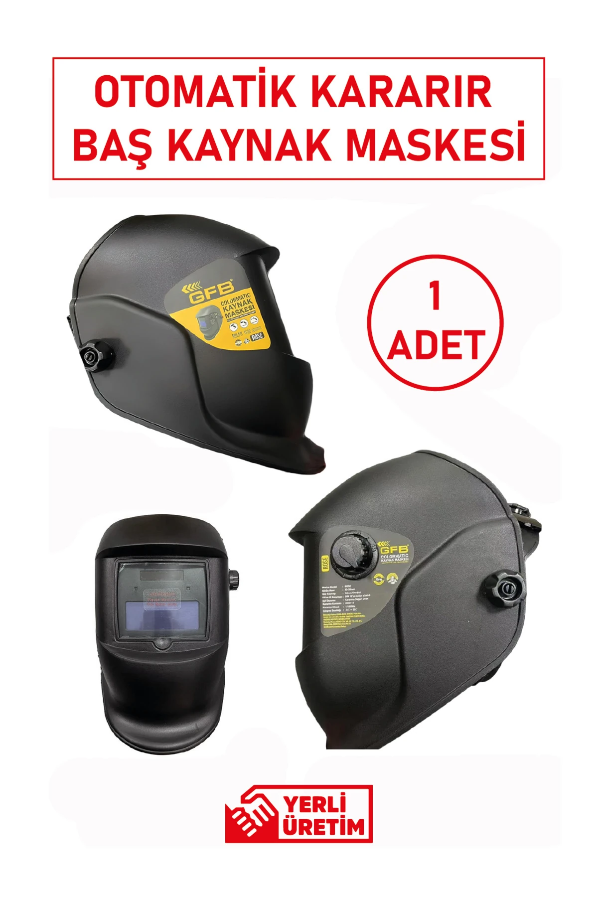 Güneş Enerjili Pilli Otomatik Kararan Kaynak Baş Maskesi | Profesyonel Colormatik Koruma