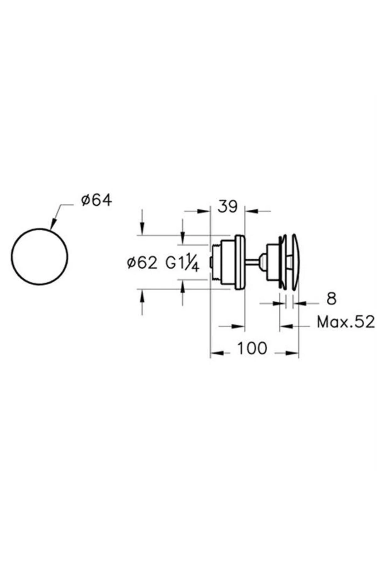 A45148-Vitra Lavabo Yuvarlak Süzgeci Universal Sabit
