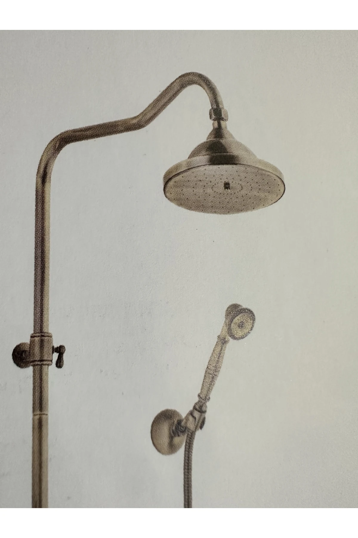 Mat Gold Duş Sistemi Antik Gold Duş Seti Tepe Yağmurlamalı Vintage Duş Başlığı Komple Pirinç Batarya