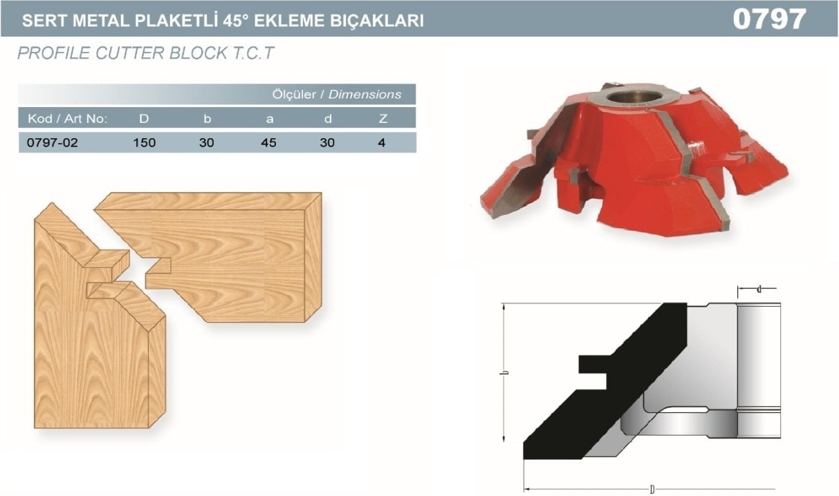 BOSCH 45' Ekleme Bıçağı 0797-02 D150 D30 Z4