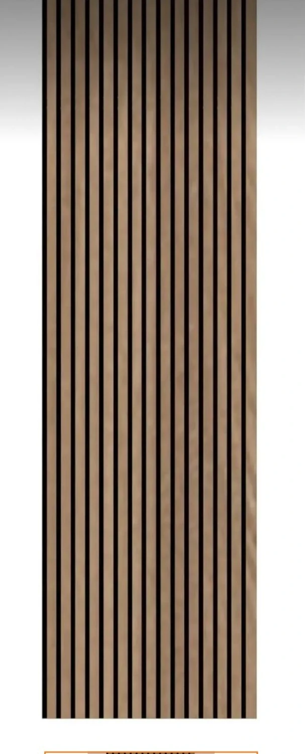 60X275 cm Teak Renk Akustik Duvar Paneli / 4mm Keçe / 9mm Çıta