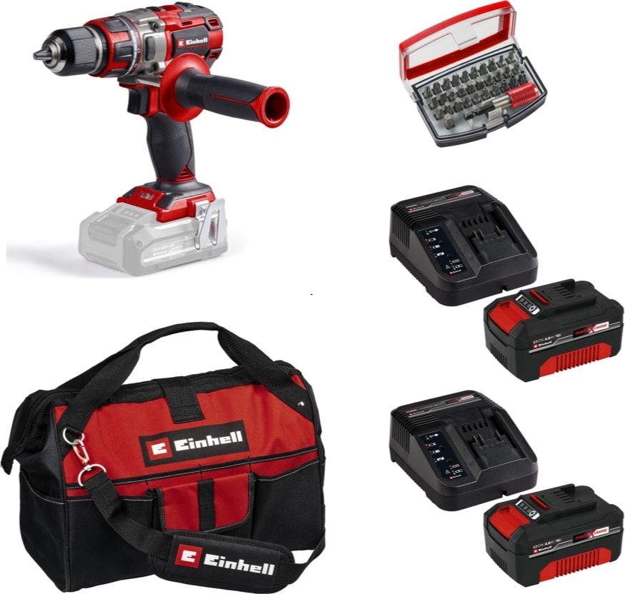 EİNHELL Tp-Cd 18/80 Li Bl Solo Darbesiz Vidalama + 2 x 4 Ah Akü ve 32 Parça Uç Seti (45/29 kumaş çanta)