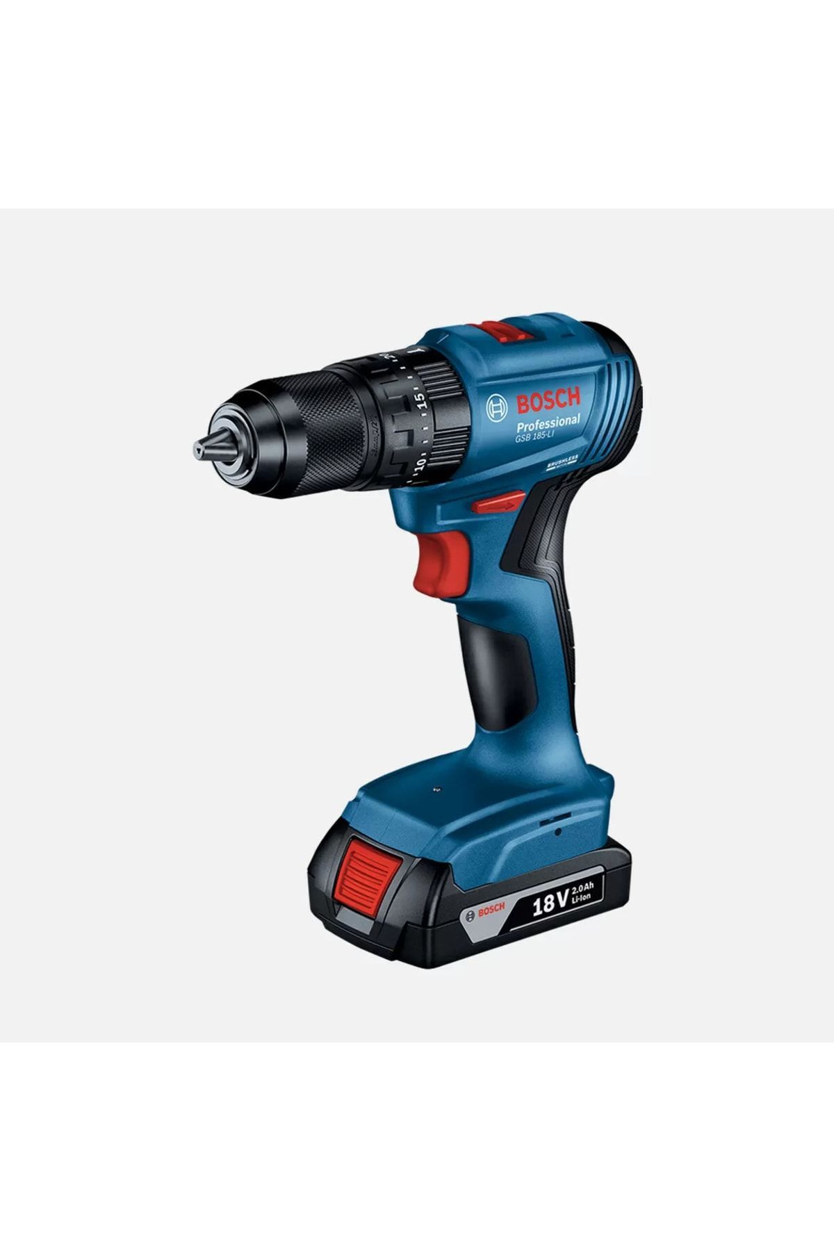 BOSCH Gsb 185-li Tek Akülü Kömürsüz Darbeli Matkap Vidalama Şarjlı Matkap + 49 Parça Uç Aksesuar Set