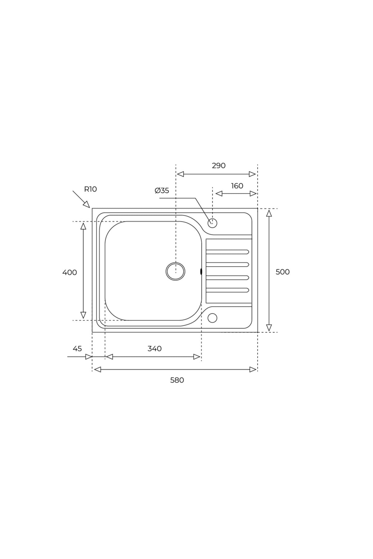 Classic 580.500 Sağ Çelik Eviye