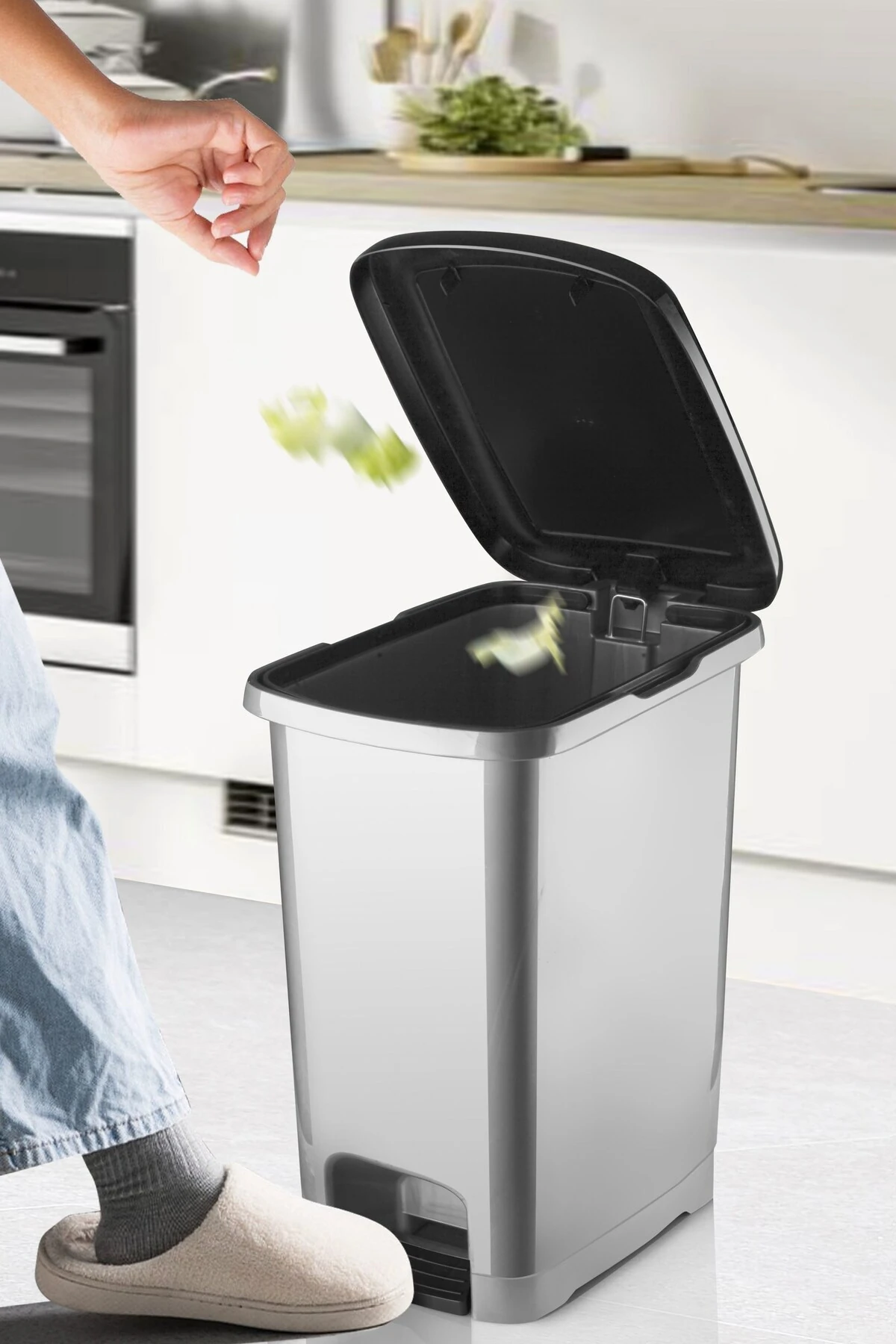 15 Lt Eco Slim Pedallı Çöp Kovası ANTRASİT