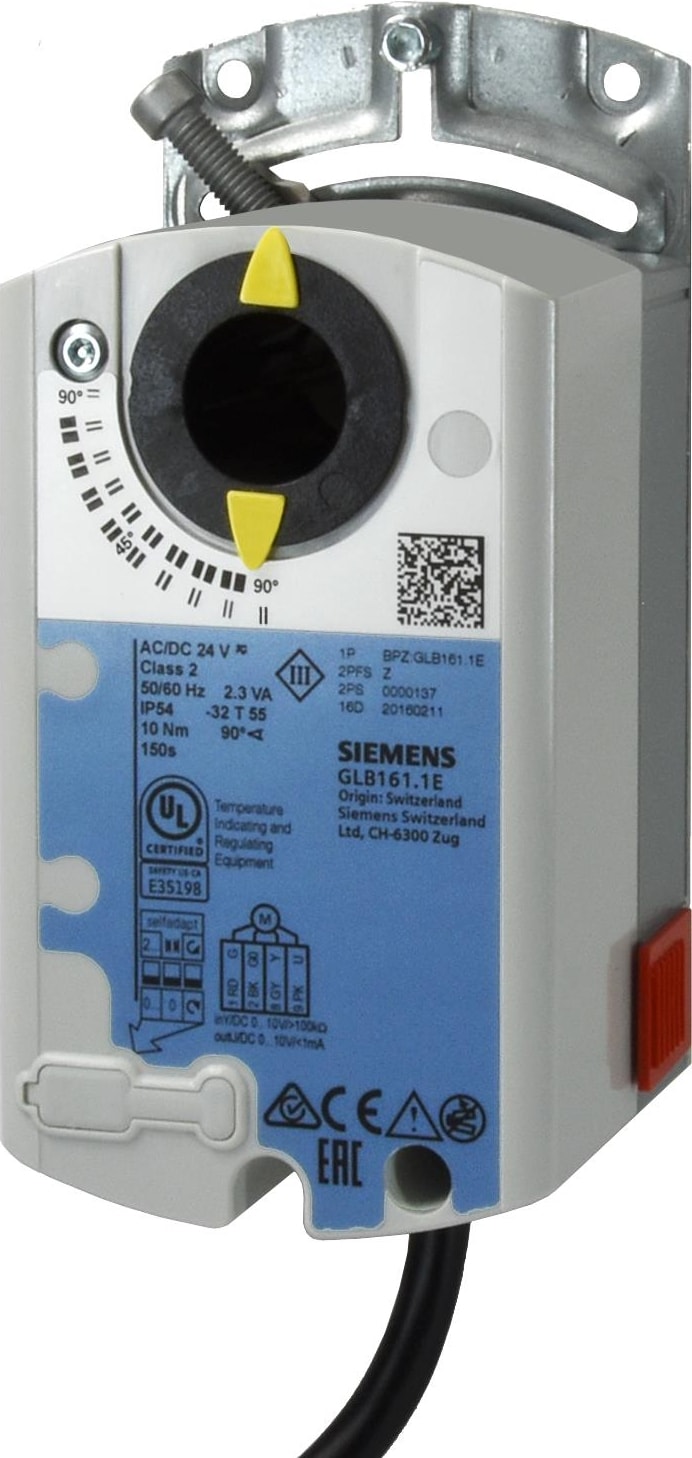 Sıemens Glb161.1E 24V Yay Geri Dönüşsüz, 10Nm Tork, Oransal Kontrol, Rotary Tip Damper Motoru