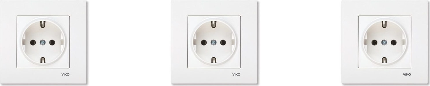 Karre Topraklı Priz Beyaz 3'lü