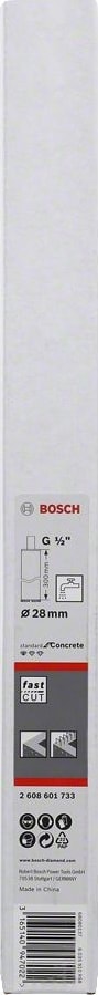 - Standard Seri Beton Için 1/2'' Girişli Sulu Elmas Karot Ucu 28MM