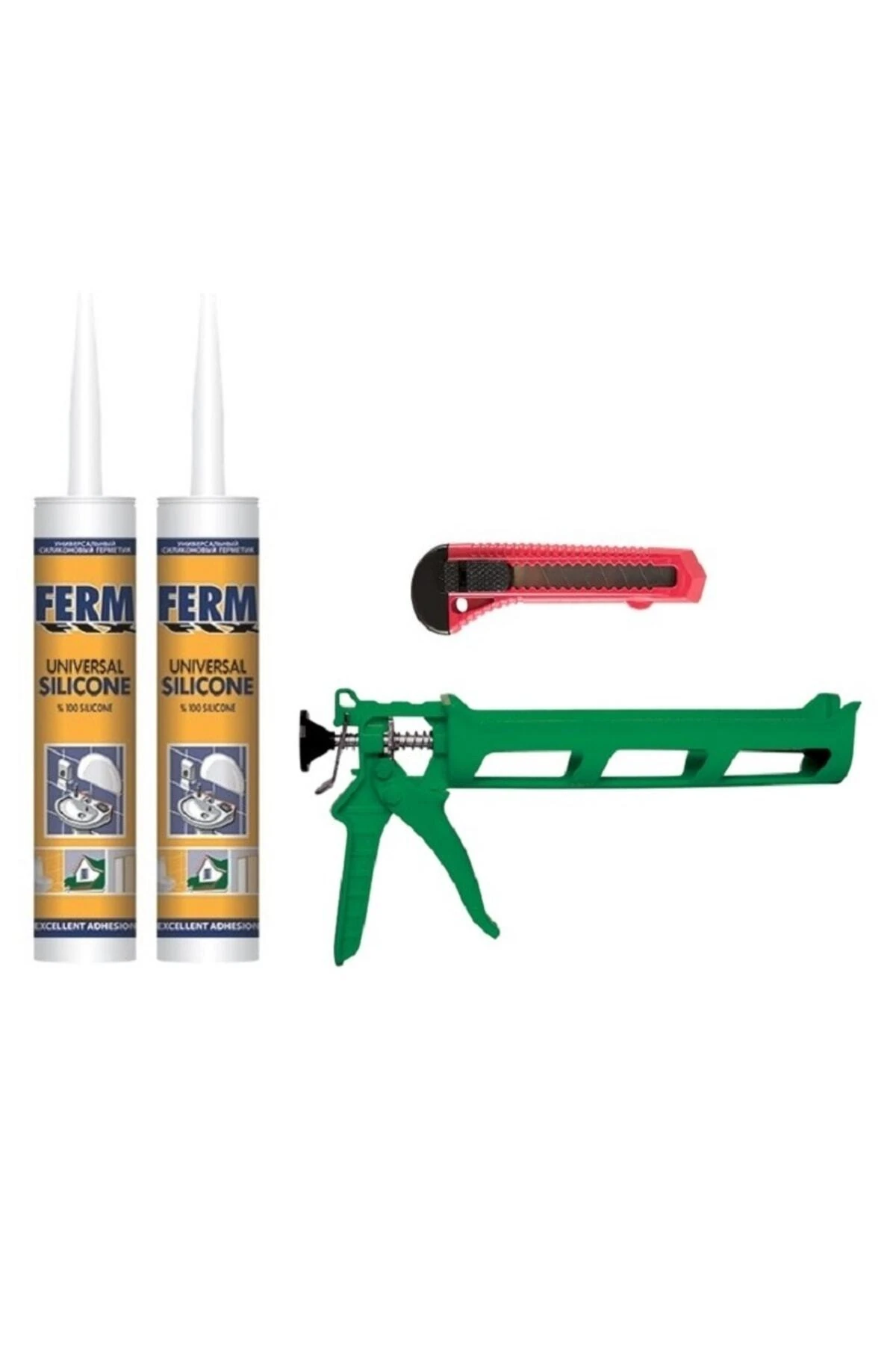 2 Adet Şeffaf Silikon Silikon Tabancası Falçata Seti