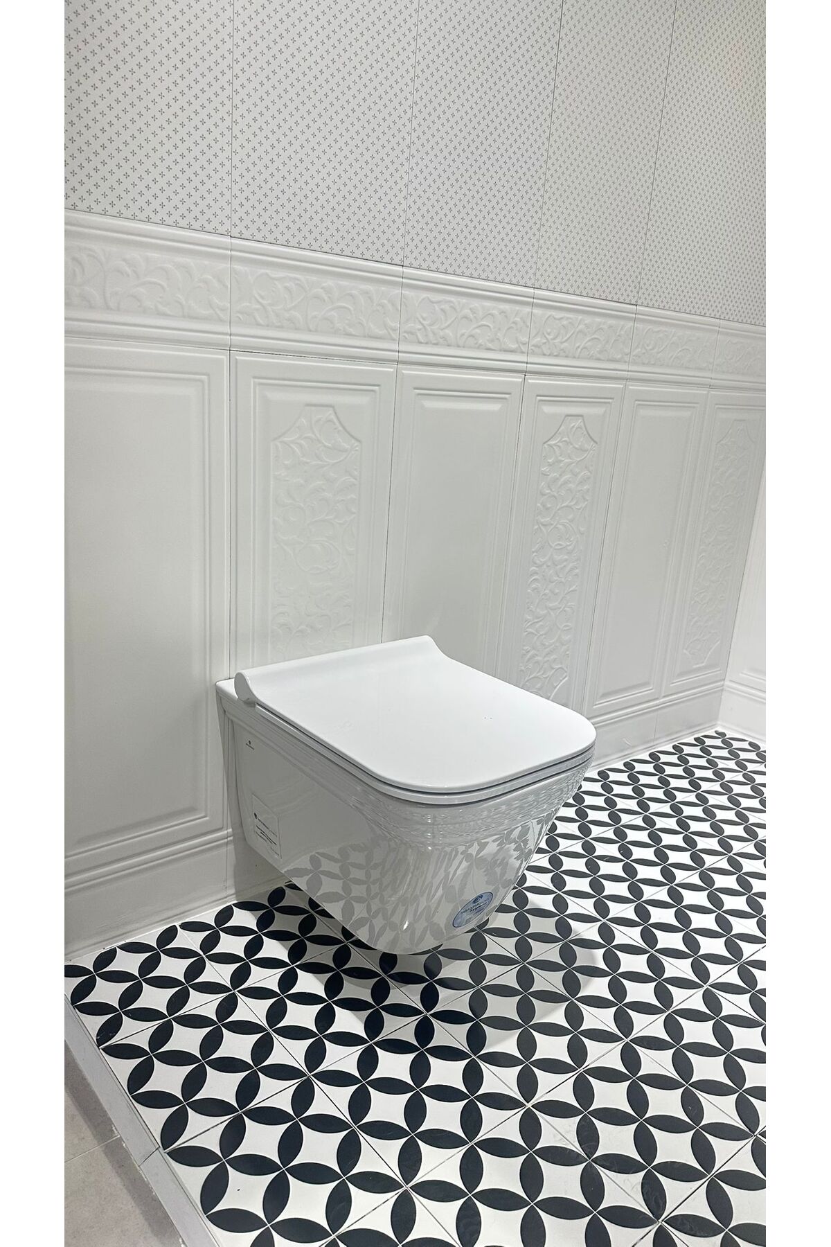 Victorian Rim-Out Parlak Beyaz Asma Klozet Victorian Orjinal Yavaş Kapanan Kapak A001111H