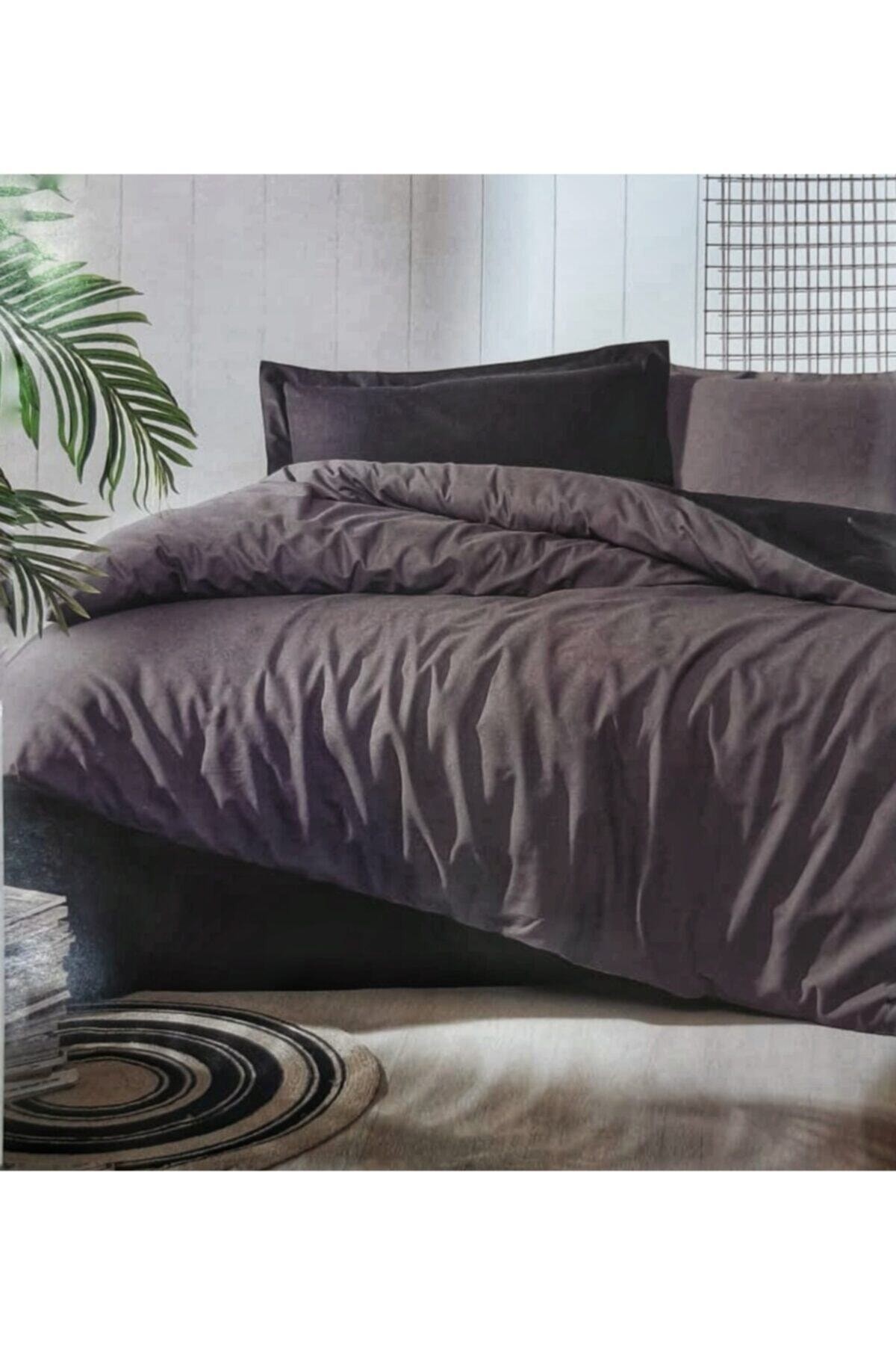 - Colormix Antrasit Çift Kişilik Pamuklu Nevresim Takımı