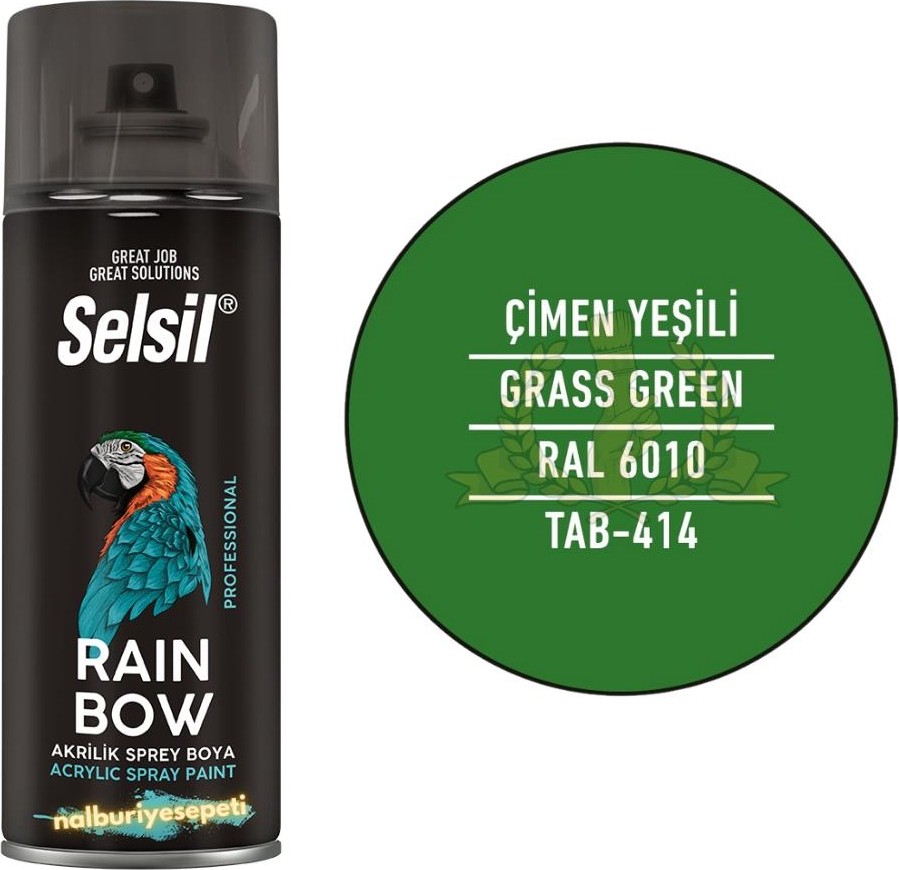 Rainbow Akrilik Sprey Boya Çimen Yeşili 400 Ml. - Ral6010