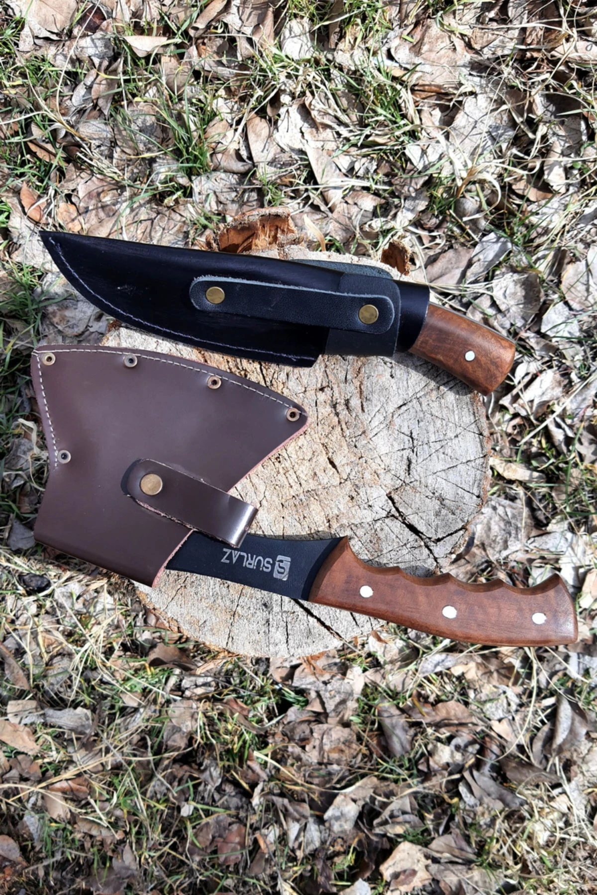 Kamp Baltası Outdoor Bıçak 2 Parça Set Kampçı Bıçak Seti