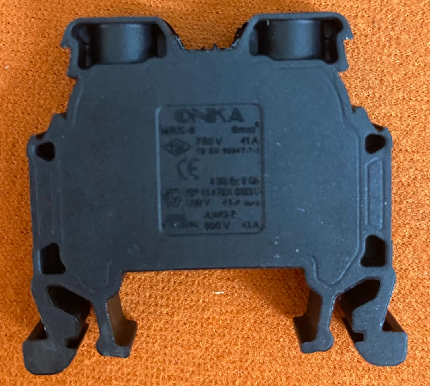 1034 Mrk 6mm² Vida Bağlantılı Ray Klemens Siyah