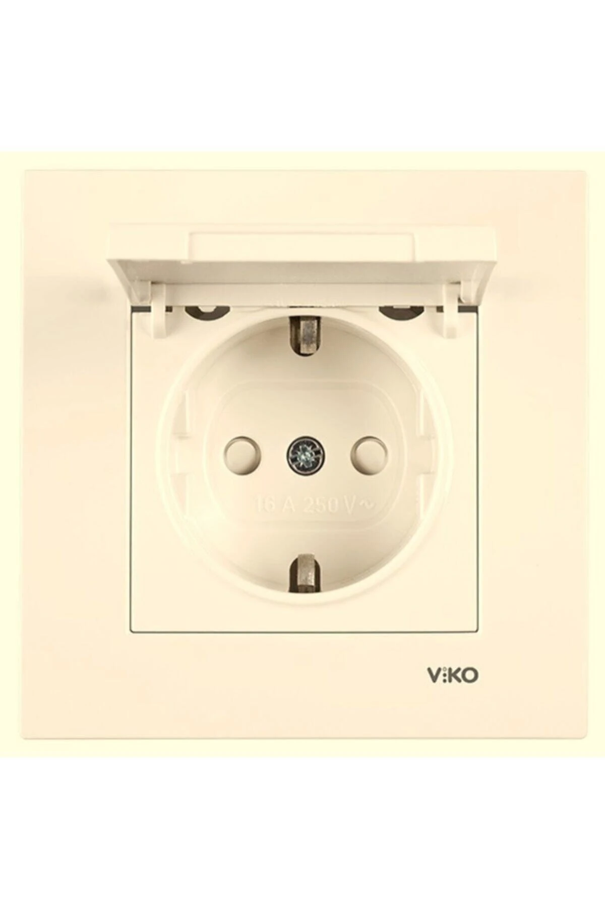 Karre Krem Kapaklı Topraklı Priz Ç.k. çerçeve Dahil