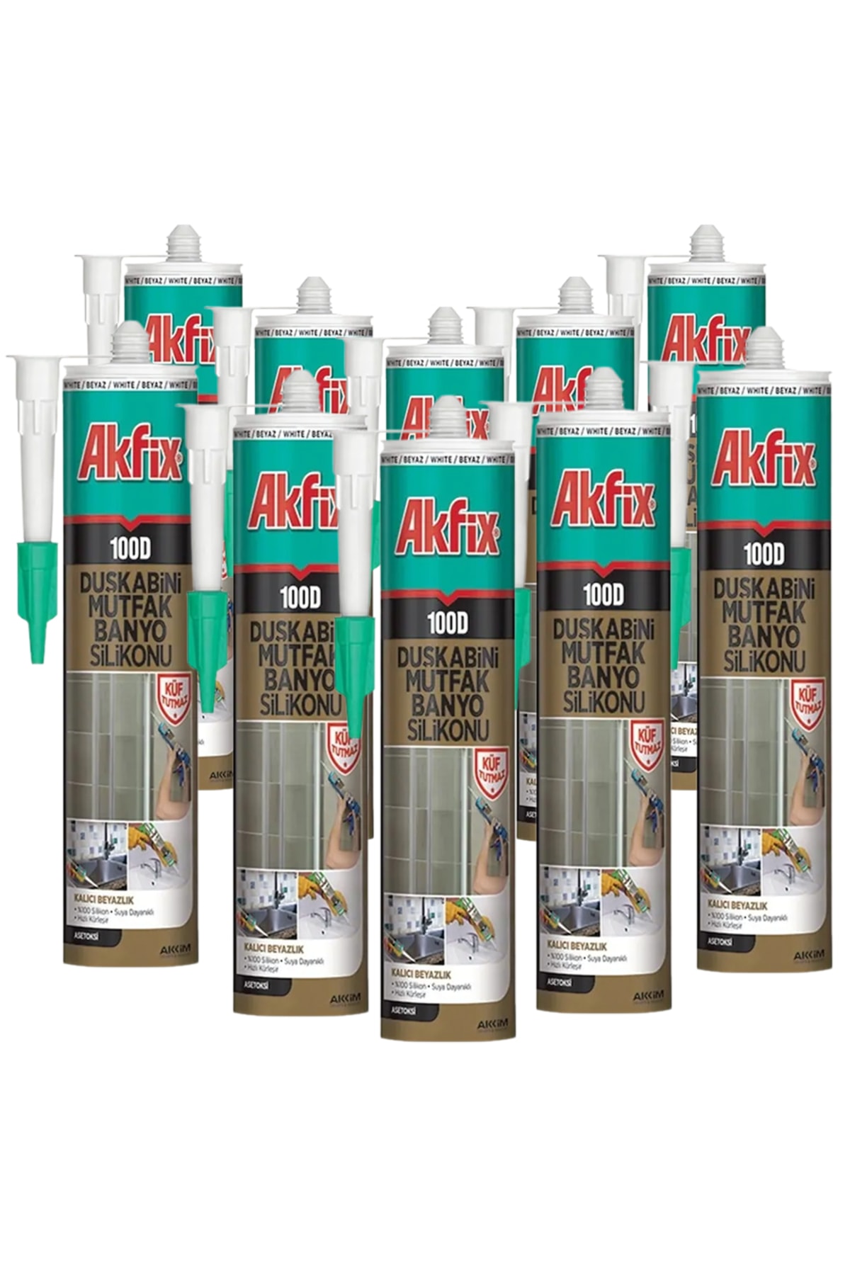 10 ADET - Sa061 Duşakabin Silikonu 100d / 310ml Şeffaf